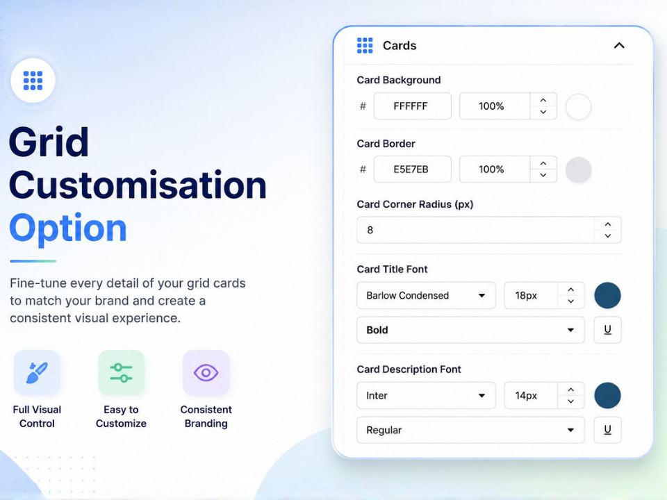 Grid Customisation Option