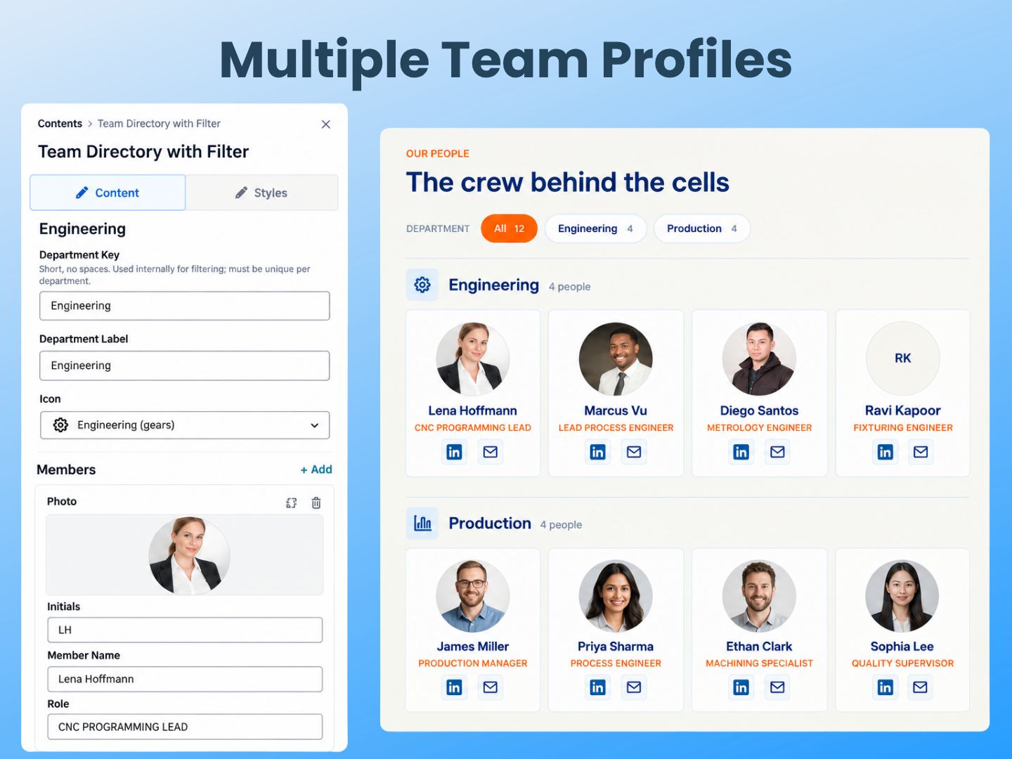Multiple Team Profiles