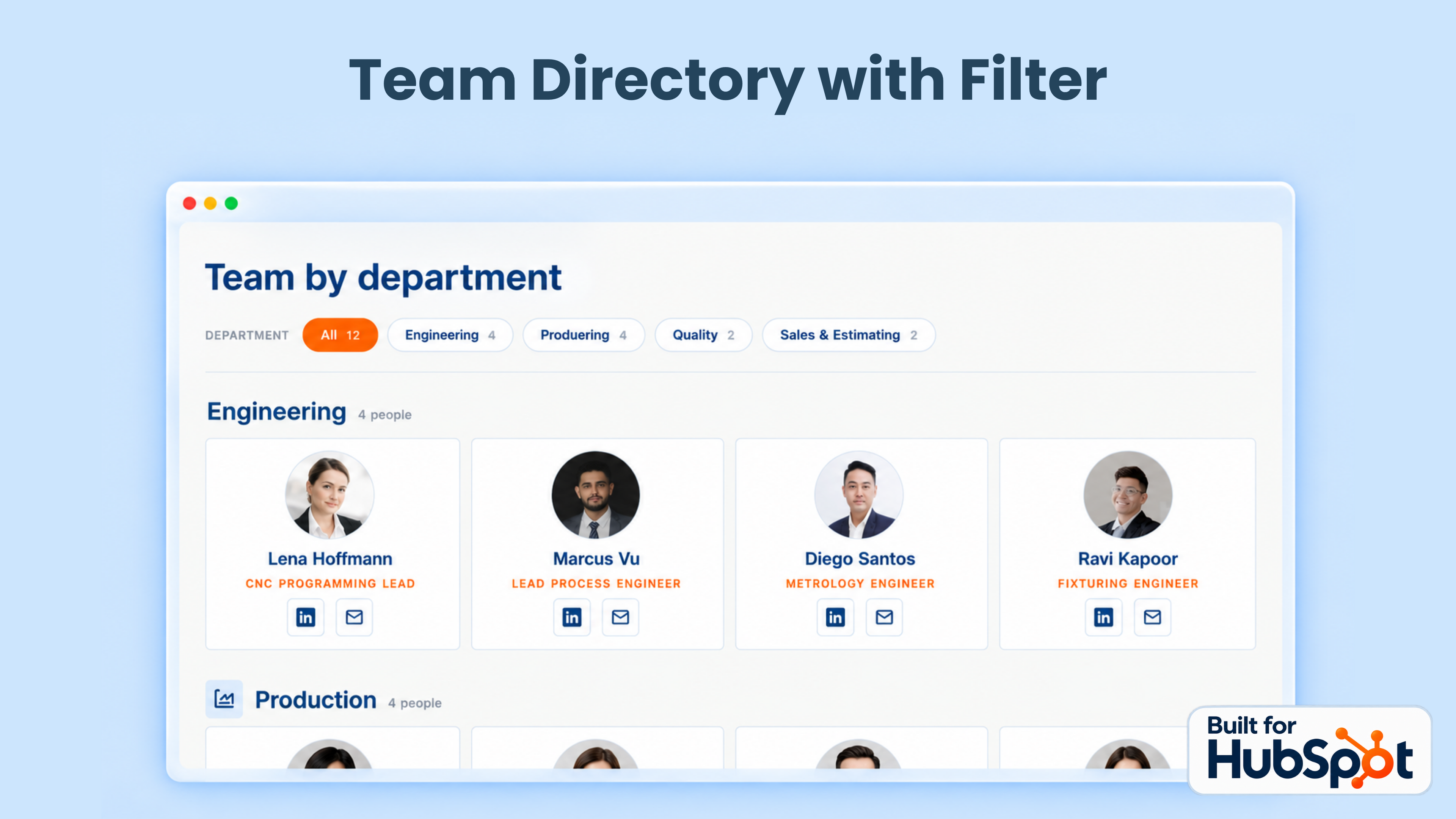 Team Directory with Filter